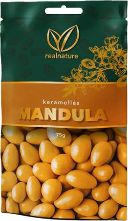 Mandula, 75 g, REAL NATURE, karamellás (KHE352)