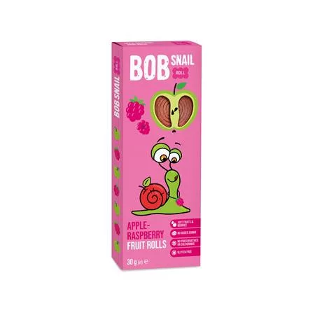 Gyümölcstekercs, 30 g, BOB SNAIL, alma-málna (KHE364)