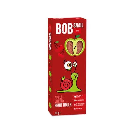 Gyümölcstekercs, 30 g, BOB SNAIL, alma-meggy (KHE365)