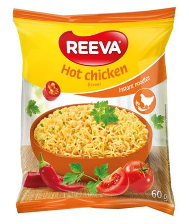 Instant tésztaleves, 60 g, REEVA, csípős csirke íz (KHE375)