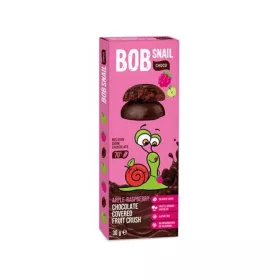   Gyümölcs snack, 30 g, BOB SNAIL, alma-málna étcsokoládéban (KHE392)