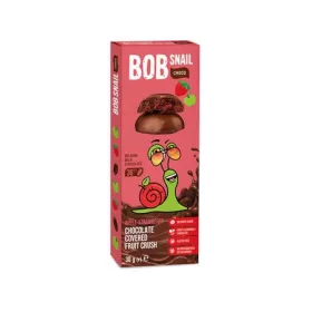   Gyümölcs snack, 30 g, BOB SNAIL, alma-eper tejcsokoládéban (KHE394)