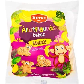   Banános keksz, gyerekeknek, 160 g, DETKI, állatfigurás (KHE402)