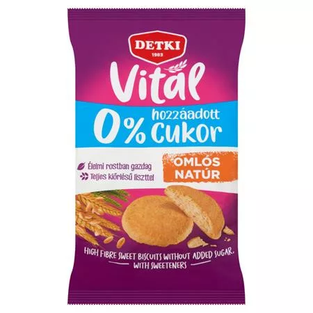Omlós keksz, cukormentes, 180 g, DETKI Vitál, édes (KHE405)