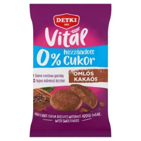   Omlós keksz, cukormentes, 180 g, DETKI Vitál, kakaós (KHE406)