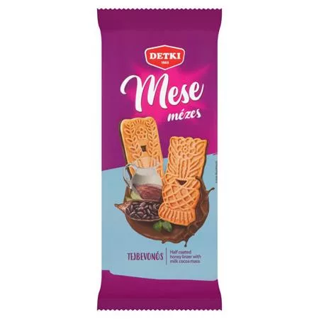Mézes linzer, 180 g, DETKI Mese, kakaós tejbevonómasszával félig mártva (KHE414)