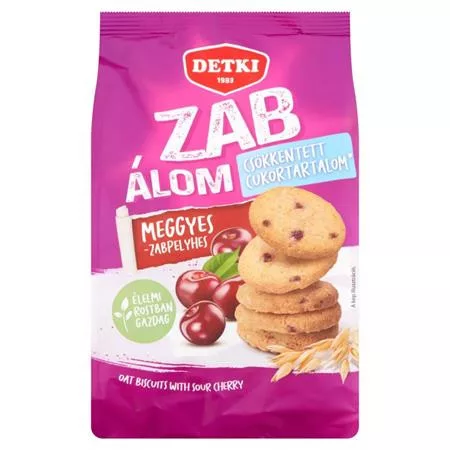 Omlós keksz, 150 g, DETKI Zabálom, meggyes-zabpelyhes (KHE420)