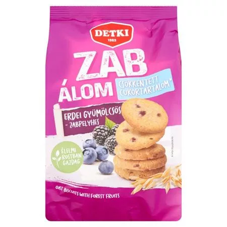 Omlós keksz, 150 g, DETKI Zabálom, erdei gyümölcsös-zabpelyhes (KHE421)
