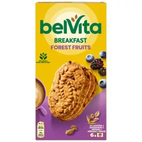   Keksz, 6x50 g, BELVITA Jó reggelt, erdei gyümölcsös (KHE427)
