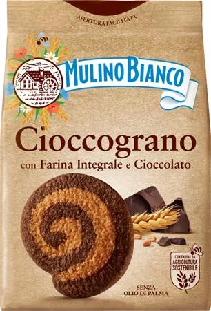 Keksz, teljes kiőrlésű, 330 g, MULINO BIANCO Cioccograno, csokoládés (KHE430)