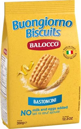 Reggeliző keksz, 350 g BALOCCO Bastoncini, citromos (KHE442)