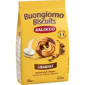   Reggeliző keksz, 350 g BALOCCO Girandole, kakaós-tejszínes (KHE443)
