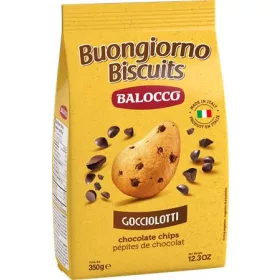   Reggeliző keksz, 350 g BALOCCO Gioccolotti, csokoládé darabokkal (KHE444)