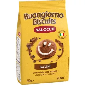   Reggeliző keksz, 350 g BALOCCO Faccine, csokoládés-mogyorós (KHE445)