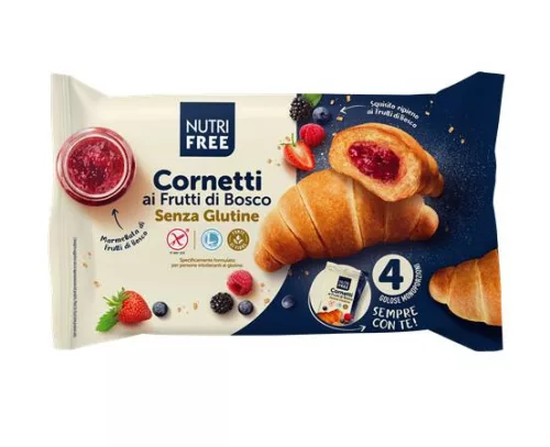 Croissant, glutén- és laktózmentes, 4x60 g, NUTRIFREE, erdei gyümölcsös (KHE450)