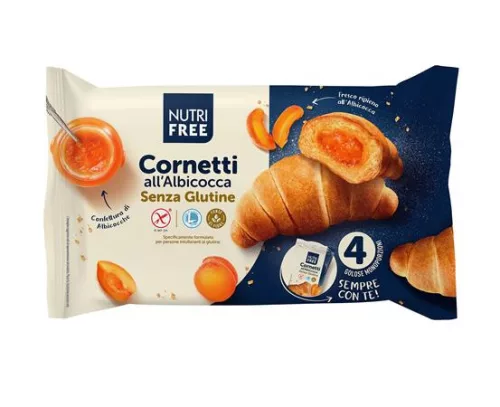 Croissant, glutén- és laktózmentes, 4x60 g, NUTRIFREE, sárgabarackos (KHE451)