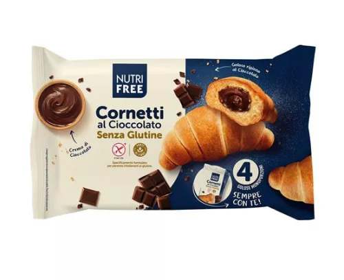 Croissant, glutén- és laktózmentes, 4x60 g, NUTRIFREE Cornetti al Cioccolato, csokoládéval töltött (KHE452)