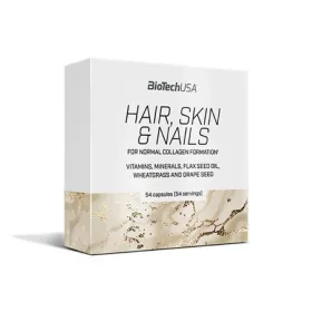   Étrend-kiegészítő tabletta, 54 tabletta, BIOTECH USA Hair, Skin & Nails (KHEBIOUSA102)
