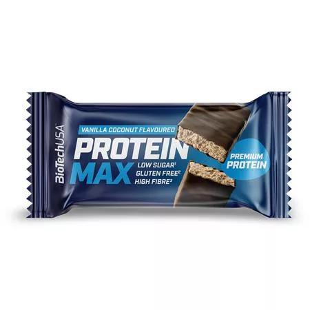 Fehérjeszelet, gluténmentes, 45g, BIOTECH USA Protein Max, kókusz-vanília (KHEBIOUSA113)