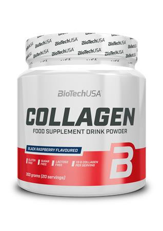Étrend-kiegészítő italpor, 300g, kollagénnel, BIOTECH USA, fekete málna (KHEBIOUSA19)