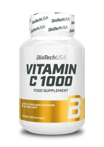 Étrend-kiegészítő tabletta, 30 tabletta, 1000mg C-vitaminnal, BIOTECH USA (KHEBIOUSA26)