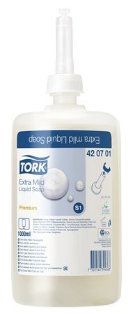 Folyékony szappan, 1 l, S1 rendszer, TORK Érzékeny bőrre, fehér (KHH045U)