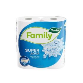   Kéztörlő, tekercses, 2 rétegű, TENTO Family Super Aqua, fehér (KHH081)