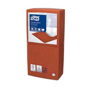   Szalvéta, 1/4 hajtogatott, 2 rétegű, 33x33 cm, Advanced, TORK Lunch, terrakotta (KHH189)