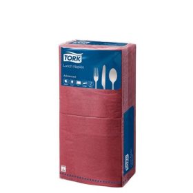  Szalvéta, 1/4 hajtogatott, 2 rétegű, 33x33 cm, Advanced, TORK Lunch, bordó (KHH197)