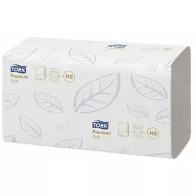   Kéztörlő, Interfold hajtás, 2 rétegű, 110 lap, H2 rendszer, Premium, TORK Xpress Soft Multifold, fehér (KHH291)