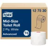 Toalettpapír, T6 rendszer, 2 rétegű, 13,2 cm átmérő, Advanced, TORK Mid-size, fehér (KHH354)