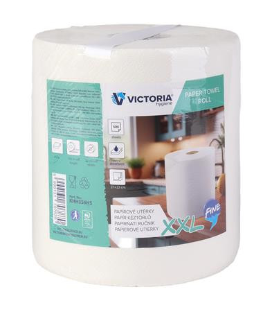 Kéztörlő, tekercses, 2 rétegű, 500 lap, VICTORIA HYGIENE, Fine XXL (KHH356HS)