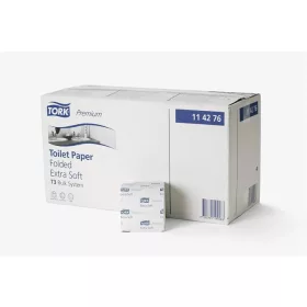   Toalettpapír, T3 rendszer, 2 rétegű, Premium, TORK Extra Soft Folded, fehér (KHH408)