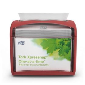   Szalvéta adagoló, 16,9x20,1x14,1 cm, asztalra helyezhető, N4 rendszer, Signature line, TORK Xpressnap, vörös (KHH468)