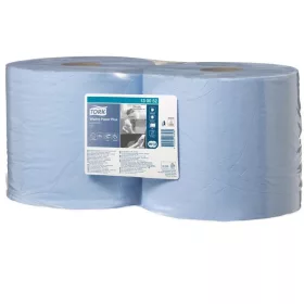   Törlőpapír, tekercses, 26 cm átmérő, W1/W2 rendszer, 2 rétegű, TORK Plusz, kék (KHH494)