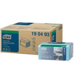   Tisztítókendő, szöszszegény, hajtogatott, 1 rétegű, W8 rendszer, TORK, türkiz (KHH497)