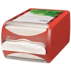   Szalvéta adagoló, 145x191x307 mm, asztalra helyezhető, N4 rendszer, Signature line, TORK Xpressnap, vörös (KHH584)
