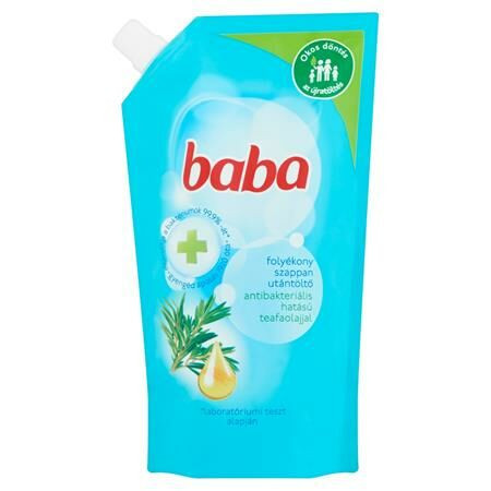 Folyékony szappan utántöltő, 0,5 l, BABA, teafaolajjal (KHH637)