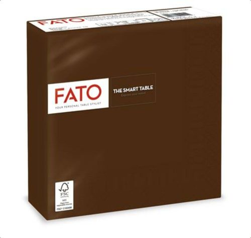 Szalvéta, 1/4 hajtogatott, 33x33 cm, FATO Smart Table, csokoládé barna (KHH658)