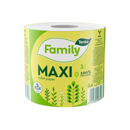 Toalettpapír, 2 rétegű, kistekercses, 64 tekercs, TENTO, Family Maxi (KHH669H)