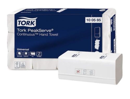Kéztörlő, hajtogatott, H5 rendszer, 1 rétegű, Universal, TORK PeakServe, fehér (KHH684)