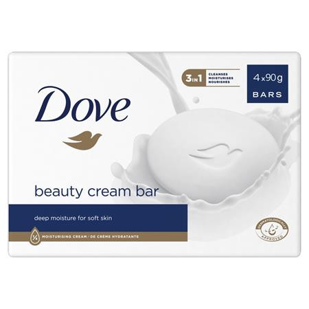 Krémszappan, 4x90 g, DOVE Beauty cream bar, szépségápoló (KHH748)
