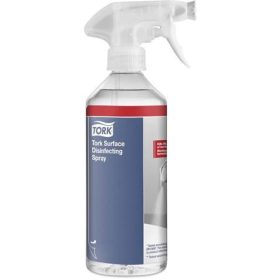   Felületfertőtlenítő spray, kétfunkciós szórófejjel, 500 ml, TORK, illatmentes (KHH750)