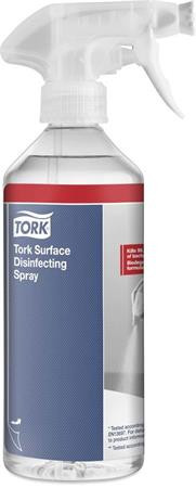 Felületfertőtlenítő spray, kétfunkciós szórófejjel, 500 ml, TORK, illatmentes (KHH750)