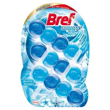 WC-tisztítógél, 3x42 g, BREF Brilliant gél, Arctic Ocean (KHH772)