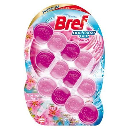 WC-tisztítógél, 3x42 g, BREF Brilliant gél, Spring Rain (KHH774)