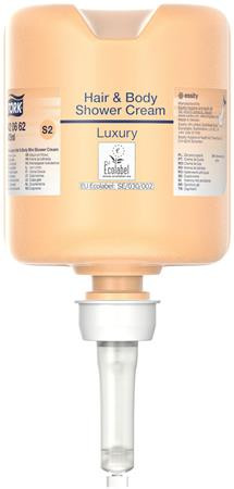 Folyékony szappan, 475 ml, S2 rendszer, TORK Mini Luxury, tusoláshoz és hajmosáshoz (KHH795)