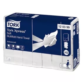   Kéztörlő, Interfold, 2 réteg, 136 lap, H2 rendszer, Advanced, TORK Xpress Soft Multifold, fehér (KHH809)