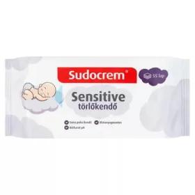 Törlőkendő, 55 lap, SUDOCREM Sensitive (KHH847)