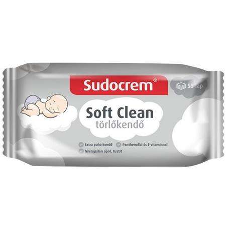 Törlőkendő, 55 lap, SUDOCREM Soft Clean (KHH848)
